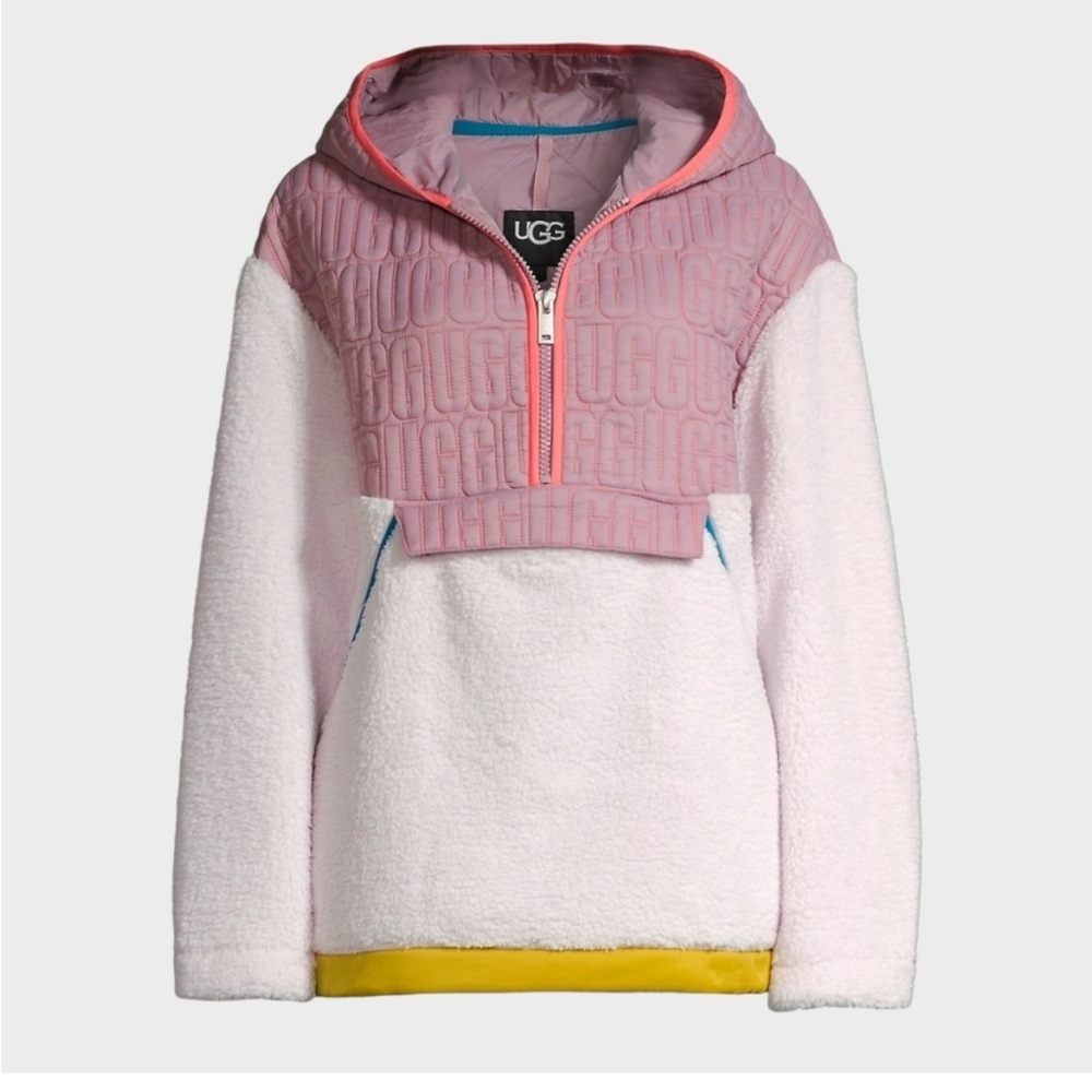 UGG Iggy Sherpa Hall Zip Hooded Pullover Medium